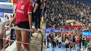 538 Handbal  Supercupa Romaniei Steaua  Dinamo 2432 Dinamo castiga pe terenSteaua in tribuna [upl. by Meirrak]