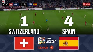 Resumen Suiza 1  4 España  Liga de Naciones de la UEFA A  Destacar [upl. by Carlynne292]