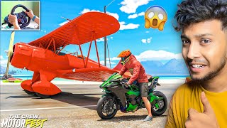 KAWASAKI NINJA H2R Vs AIR PLANE 🔥 The Crew Motorfest  LOGITECH G29 [upl. by Yenttihw435]