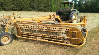 Vermeer R2300 and JD4030 raking massive windrows [upl. by Airtemed]