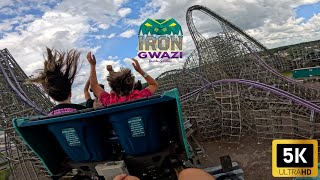 Iron Gwazi Back Row POV  Busch Gardens Tampa  5K [upl. by Frederico]