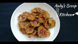 Crispy Bitter Gourd Fry  Karela Chips Recipe  Pavakkai Fry in Tamil [upl. by Radborne128]