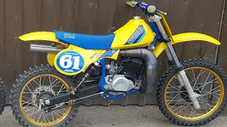 SUZUKI RM465 TWINSHOCK CONVERSION BY Jan Geboers First ride motorcycle twinshock aircooled [upl. by Huxley274]