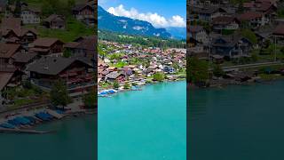 📍Brienz Lake 🇨🇭البحيرة الفيروزية swissnature travel trendingshorts switzerland naturelovers [upl. by Anwahsiek]