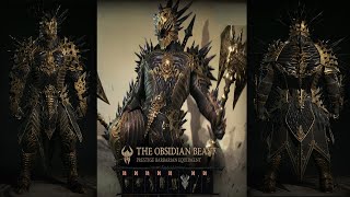 The Obsidian Beast Barbarian Set  Diablo 4 Cosmetic Showcase [upl. by Naillig]