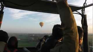 Hot Air Balloon Luxor Egypt  Close to power lines [upl. by Ecneret]