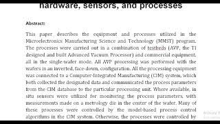 MMST manufacturing technology hardware sensors and processes [upl. by Ayokahs]