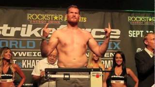 Strikeforce Heavyweight Grand Prix Barnett vs Kharitonov Weighin Video [upl. by Asila]