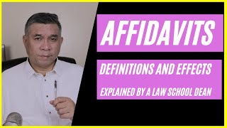 Affidavits Definitions and effects Explained by a law school dean [upl. by Elatnahc140]