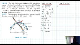 12–172 12–173 Kinematics of a Particle Chapter 12 Hibbeler Dynamics Benam Academy [upl. by Enelyam]