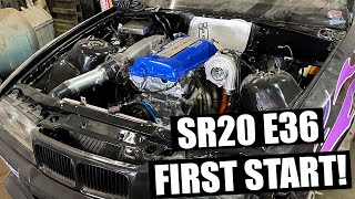 SR20 E36 FIRST START Tomei 258 Cams  Pulsar G25550 [upl. by Kesia]