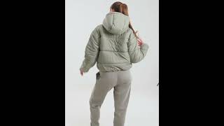 NIKE Sportswear Classic Puffer Jacket Hooded Light Olive Green Women  JD Sports [upl. by Hildy681]