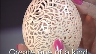 Egg Shell Engraving Eggshell Carving Goose Egg 400xs Power Carver Ultra High Speed [upl. by Sorcha]