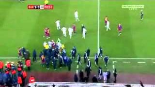 Sergio Ramos vs Messi Puyol amp Xavi red card fight FC BarcelonaReal Madrid 50 29112010 [upl. by Ami]