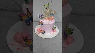 How to make 👑🦋🍒🎂butterfly cake🥰🎂🧁💖design ytshorts viralvideo 🍫🧚🍭🍰🍦🦋 [upl. by Gabel]