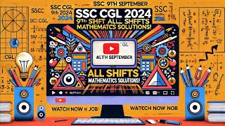 SSC CGL 2024  9th September All Shifts Mathematics Solutions  Live with Aspirant with Job [upl. by Orland]