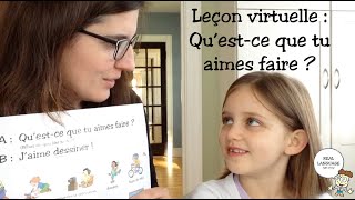 Leçon virtuelle Quest ce que tu aimes faire  RLRA [upl. by Annawd]