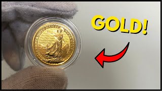 UNBOXING 14 OUNCE GOLD BRITANNIA [upl. by Coretta]