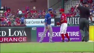 Rougned Odor PUNCHES Jose Bautista in the FACE   Toronto Blue Jays vs Texas Rangers Brawl  Fight [upl. by Jayson]