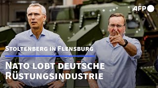 Stoltenberg unterstreicht Bedeutung der deutschen Rüstungsindustrie  AFP [upl. by Limemann]