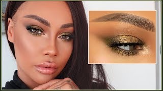 OLIVE SHIMMER FALL GLAM MAKEUP  SONJDRADELUXE [upl. by Holle699]