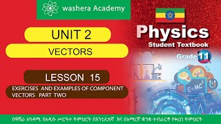 PHYSICS GRADE 11 UNIT 2 LESSON 15 EXERCISES AND EXAMPLES OF COMPONENT VECTORS PART TWO [upl. by Cupo]