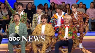 BTS one of the hottest music groups in the world speaks out on GMA [upl. by Elleinod797]