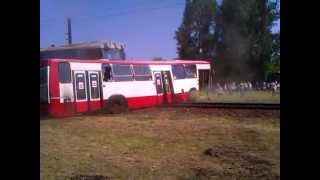 Sosnowiec  pociąg wjeżdża w autobus [upl. by Eves]