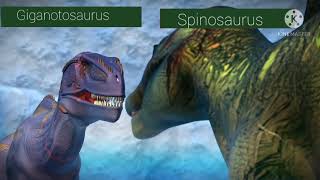 Spinosaurus Vs giganotosaurus with health bars [upl. by Resee586]