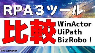 RPA3ツールの開発比較！BizRobo｜WinActor｜UiPath【京都から発信！】 [upl. by Helbonia]