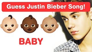 Justin Bieber Emoji Challenge Guess Pop Songs [upl. by Alig]