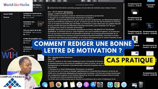 Comment écrire une lettre de motivation pour campus France  Cas de la maintenance industrielle [upl. by Nairam]