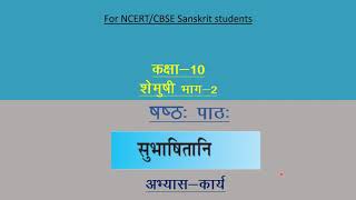 subhashitani class 10 shemushi chapter 6 hindi anuvad shemushi bhag  2 [upl. by Eveiveneg]