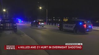 4 killed multiple people wounded in Birmingham latenight shooting Alabama police say [upl. by Dredi440]