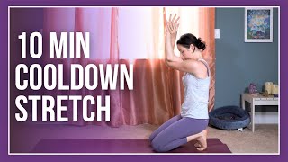 10 min Yoga Cooldown  Post Workout STRETCH with kittens 😻 [upl. by Joelie]