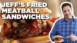 Jeff Mauros Fried Meatball Sandwiches with Giardiniera  Sandwich King  Food Network [upl. by Quita]