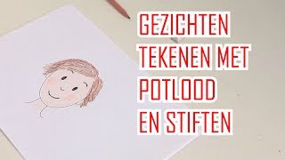 Hoe teken ik gezichten met potloden en stiften tekenles voor kinderen door TUKI [upl. by Sleinad]