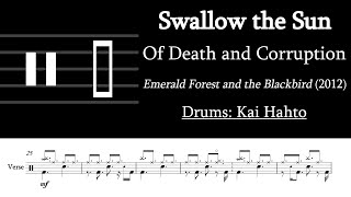 Swallow the Sun  Of Death and Corruption Drum Sheet Music Transcription [upl. by Ahsiemaj171]