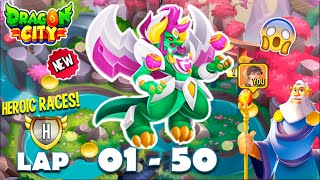 Dragon City Mythmarvelous Dragon  Heroic Race LAP 1  50 COMPLETED 😱 [upl. by Ardnoik295]