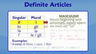 italian articles  part 1 Definite Articles [upl. by Tamar]