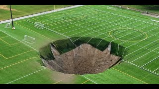 Underground Cave May Have Led To Massive Sinkhole In Alton park Illinois [upl. by Podvin]