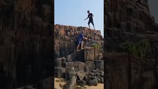 Malpe Udupi St Marys Island Rock Climbing trendingshorts viralvideo travelvlog like comment [upl. by Ahsurej47]