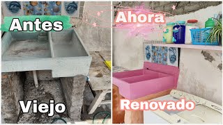 COMO RENOVAR UN LAVADERO VIEJITO ✨ [upl. by Lyrahc]