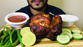 ASMAR FULL CHICKEN GREEN CHILLIEATING Mukbang SMGFOODS [upl. by Onirefes]