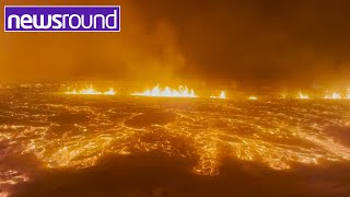 Huge Volcano Erupts in Iceland  Newsround [upl. by Cahilly830]