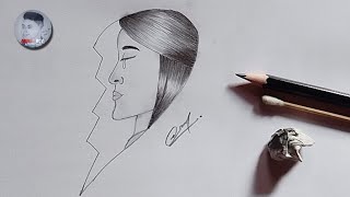 A Sad Girl  Drawing Tutorial Pencil Sketch  How to draw a girl  step by step [upl. by Eessac]