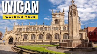 Wigan walking tour 4k 2021 England UK city walk in Wigan [upl. by Yelahs342]