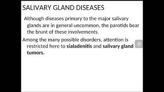 شرح محاضره SALIVARY GLAND DISEASES [upl. by Esom]