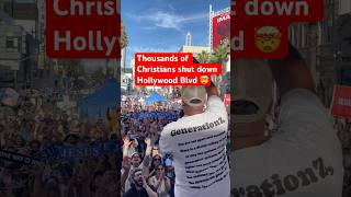 Thousands of Christians on Hollywood Blvd 🤯 revival jesus christians [upl. by Banquer]