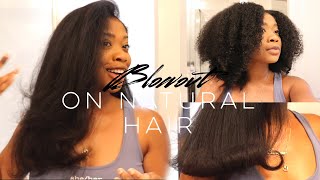 RETRO BLOWOUT ON NATURAL HAIR  Amazon Round Blow Dryer Brush  First Impressions Best Blowout EVER [upl. by Erialb]